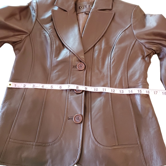 Vintage Leather Guess Brown Jacket - Picture 3 of 16